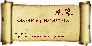 Andaházy Melánia névjegykártya